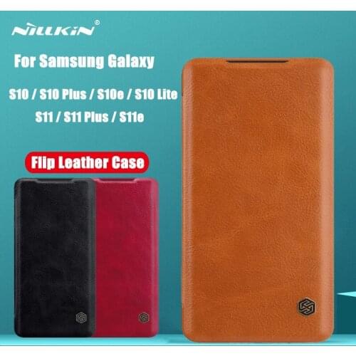 For Samsung Galaxy S10 Lite Case S10 S20 Plus S10e S20 Ultra Cover Nillkin QIN Leather Case Card Wallet Bag Protection Flip Case