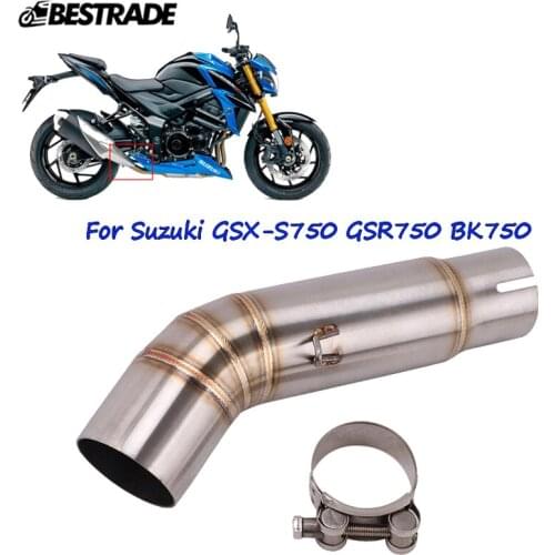 For Suzuki GSX-S750 GSR 750 BK750 Motorcycle Exhaust Pipe Connector Tube Middle Link Pipe Stainless Steel Slip 51mm Mufflers
