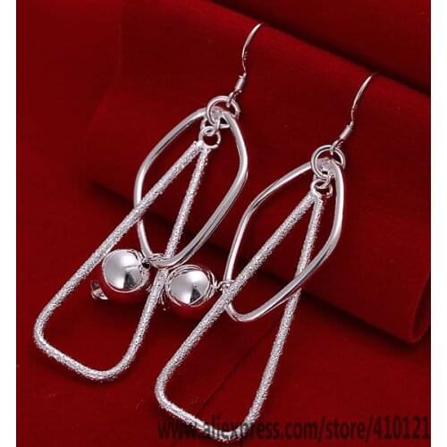 E072 Hot Sale Silver Color Jewelry,Wholesale Sterling Jewelry Elegant Fashion Double Square Earrings/dhcalyja Eskanjra