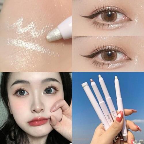 Champagne Gold Lying Silkworm Pen Natural Eye Makeup Pearlescent Eyeshadow Pen Long-lasting Waterproof Shiny Eye Shadow Stick
