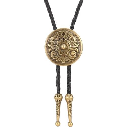 KDG western cowboy zinc alloy Bolo tie pendant necklace western cowboy leather tie men and women birthday gifts