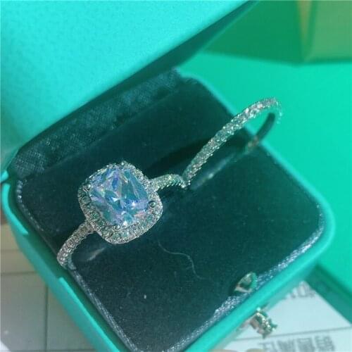 Choucong Couple Promise Ring sets Cushion cut AAAAA cz 925 Sterling Silver Engagement Wedding Band Rings for women Party Jewelry