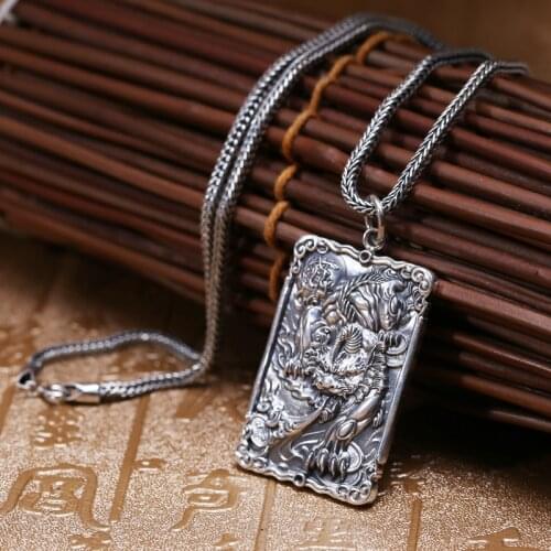 2020 New Lucky Peaceful Pendant 100% Real S999 sterling silver Brave Troops Letter Necklace Pendant fine jewelry for Men Women