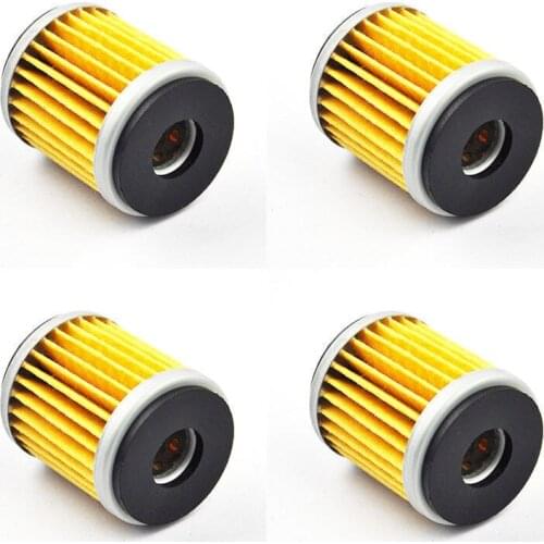 4 Pcs Motorcycle Oil Filter For Yamaha YFZ450 WR125 YZF-R125 XG250 XT250X YZ250F VP125 CZD300 YP125
