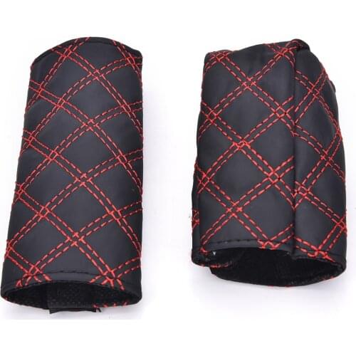 Microfiber Auto Car Decoration Gear Set Hand Brake Case Holder Protectors DIY Universal Grid 2pcs