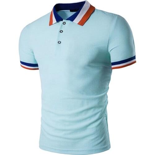 Poloshirt Men Polo Shirts with Short Sleeve Solid Collar Polo Para Hombre Camisas Business Polo Causal Solid Lapel