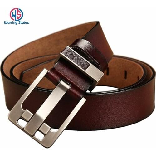 Warring States Genuine Leather for Men High Quality Alloy Buckle Jeans Belt Cowskin Casual Belts Business Belt Cowboy Waistband