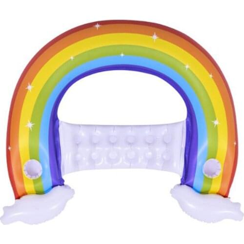 Inflatable Float Hammock Lounge Swimming Pool Rainbow Floating Row Foldable Pool Float For Adults