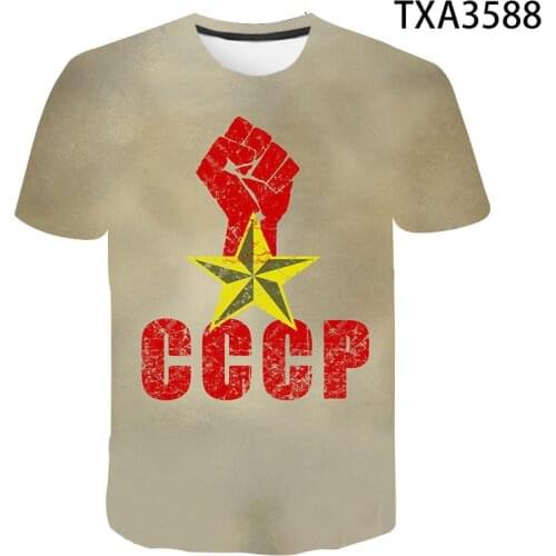 2020 New Men Women Children T-Shirt Summer CCCP Russian 3D T Shirts USSR Soviet Union Short sleeve Tshirt Moscow Cool Tees Tops