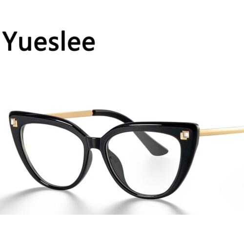 48116 Plastic Titanium Anti Blue Light Cat Eye Glasses Frame Men Women Optical Fashion Computer Eyeglasses