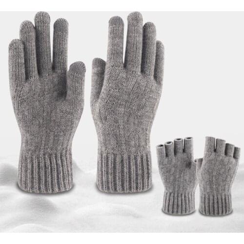 Iwarm Autumn And Winter Mens Womens Gloves Knitted Simplicity Full Fingers Fingerless Glove High-quality business mitten