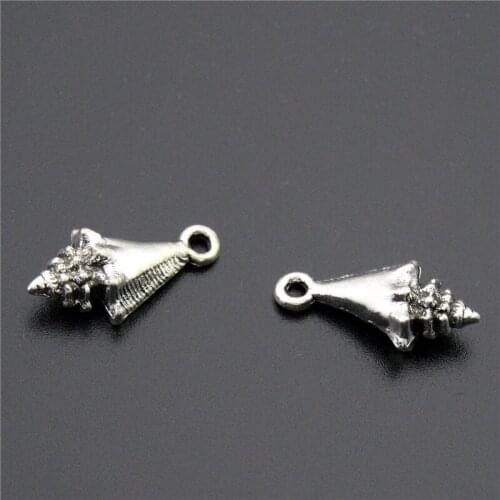 20PCS Silver Color Conch Sea Snail Necklace Pendant Charms Retro Ocean Jewelry Charm For DIY A2278