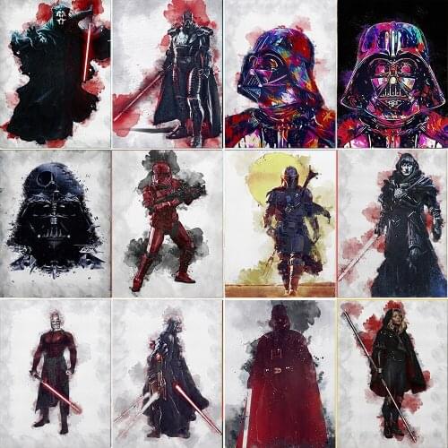 Marvel Star Wars Movie Poster Printing Canvas Painting Abstract Watercolor Art Wall Picture for Living Room Decor Frameless