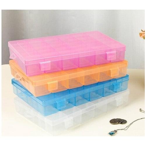 50pcs Transparent Practical Adjustable Plastic 36 Compartment Storage Box Case/ Earrings/ tool /Jewelry Display Organizer