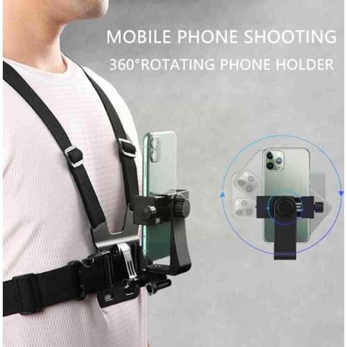 Camera Strap Phone Chest Mount Harness Strap Holder Action Camera Cell For Iphone Adjustable For Xiaomi Straps Phone Clip X9W1