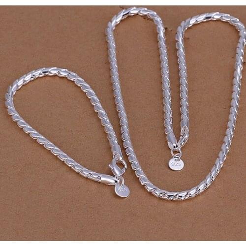 S068 Silver Color Jewelry Sets Lovely Silver Exquisite Jewelry Twisted Free Shipping Charm Christmas Gifts Fashion Jewelry