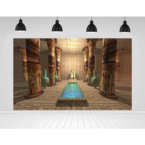 Scopiso Vintage Egyptian Palace Ancient Pillar Corridor Interior Photography Backgrounds Photographic Backdrops Studio Props