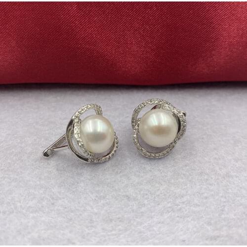 Sinya Natural pearls Earring in 925 Stering silver for women wife mother high luster pearl diameter 10-11mm new arrival