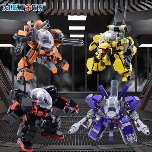 Alpha Squad Robot Fighter Mech Building Blocks Military Wars Series Galaxy Soldier MOC 3D Model Figures DIY Bricks Boys Toys
