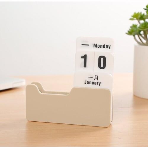 2021 Creative Turntable Table Calendars DIY Perpetual Calendar, Office Desktop Schedule Calendar Planner Art Decoration Ornament