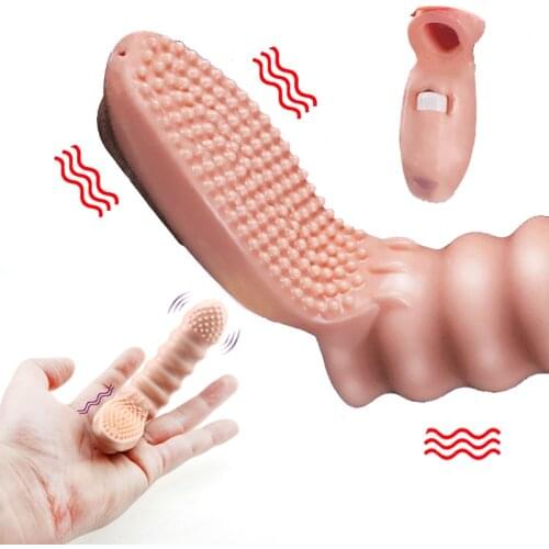 Finger Sleeve G-Spot Massage Vibrators Adult Sex Product Finger Vibrator Sex Toys For Woman Clitoris Stimulation Brush Vibrating