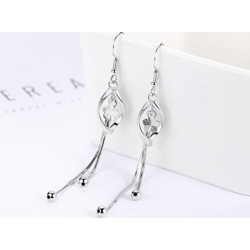 Flower Hollow Twist With Long Chain Tassel Earrings Dangle Earrings Fashion Party Jewelry Accessories Gift for Women Girl