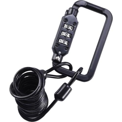 Motorcycle Helmet Lock Cable Heavy Duty Combination Lock Carabiner for Motorbike Bicycle Helmet