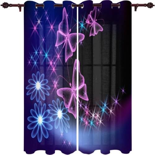 French Window Curtains Butterfly Dream Petals Living Dining Room Kids Bedroom Screens Modern Luxury Home Decor Valance Curtains