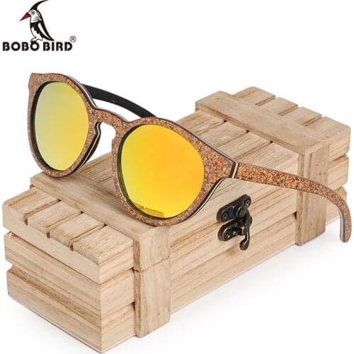 BOBO BIRD Women Sunglasses Polarized Colorful Wooden Frame Fashionable Vintage Glasses For Gift oculos de sol feminino AG019