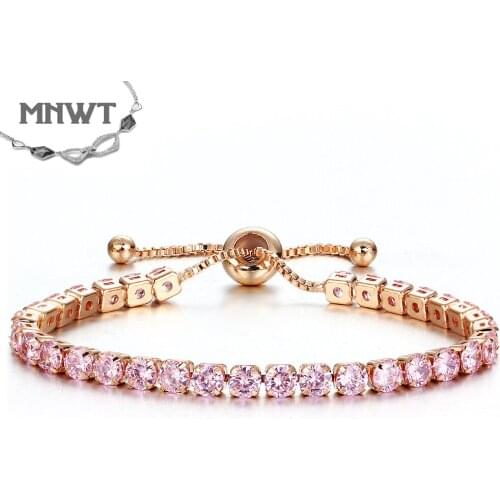 5 Colors Cubic Zirconia Bracelet & Bangles For Lady Fashion Jewelry Adjustable Bracelet Femme Wedding Square CZ Tennis Jewelry