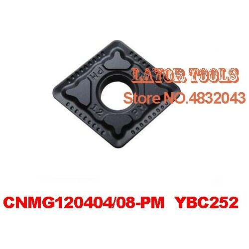 10PCS CNMG120404-PM YBC252/CNMG120408-PM YBC252 HIGH PERFORMANCE TURNING INSERTS CUTTING TOOL semi finishing for steel