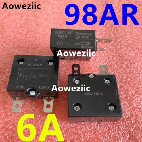 2Pcs KUOYUH 98AR 6A Breaker Automatic Reset Overcurrent Overload Protector Motor Protection Switch Leakage Protector Fuse