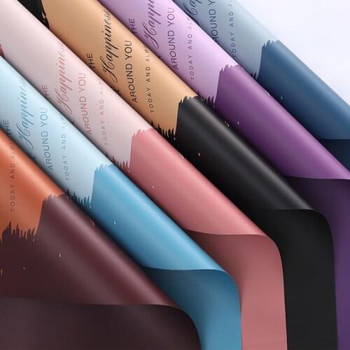 20pc Thickened Waterproof Flower Wrapping Paper 58x58cm Color English Pattern Gift Wrapping Paper Flower Shop Packaging Material