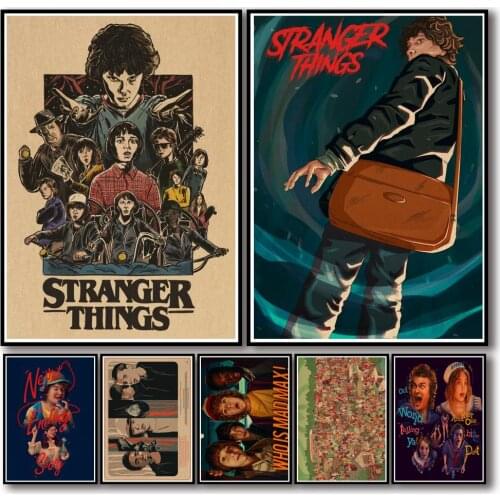 34 Designs TV Show Stranger Things Alternative Kraftpaper Poster HomeDecal Painting Wall Sticker for Coffee House Bar 1