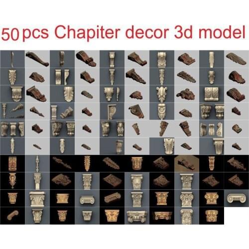50pcs/set Chapiter decor 3d model STL relief for cnc STL format 3d model for cnc stl relief artcam vectric aspire