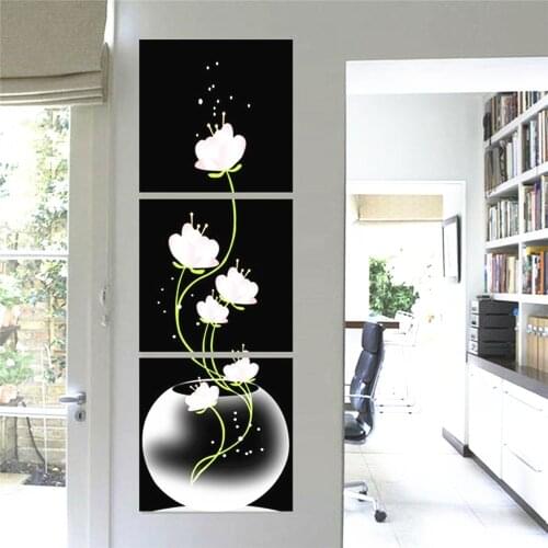 Huacan 3pc/set Full Square Diamond Painting Flower Diamond Embroidery Sale Pictures Of Rhinestone Mosaic Triptych Decor Home