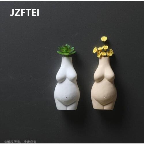 Body Art Design Flower Vase Naked Sculpture Female Refrigerator Magnets Creative Wedding Decoration Accessories Ornamental Home