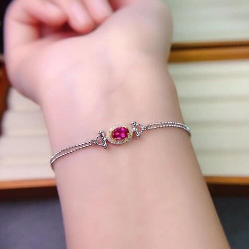 Shaped Topaz Bracelet high-end design 925 silver natural color treasure simple wear