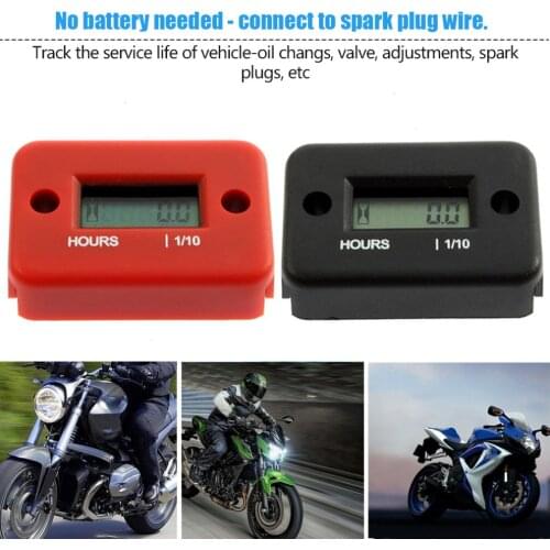 Waterproof Inductive Digital Hour Meter for Bike Motorcycle ATV Snowmobile Marine Boat Ski Dirt Gas Engine 12V Hot Drop Shipping