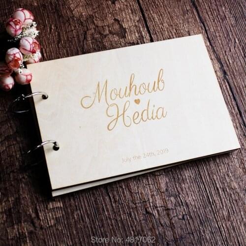 Wooden Guestbook, Modern Guest Book, Personalised Guest Book, wooden photo album Modern Wedding Guest Book, Wooden Wedding Guest