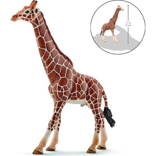 17cm Female Africa Giraffe Wild Life Figurines Toy PVC Model Action Figures Collection Toys For Kids Gift Animal Mold