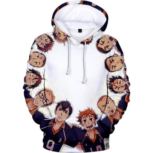 Hot 3D Anime Haikyuu!! Hoodies Sweatshirts Men Women Tops Autumn Hip Hop 3D Haikyuu!! Kids Hoodie Casual Boys Girls Sportswear