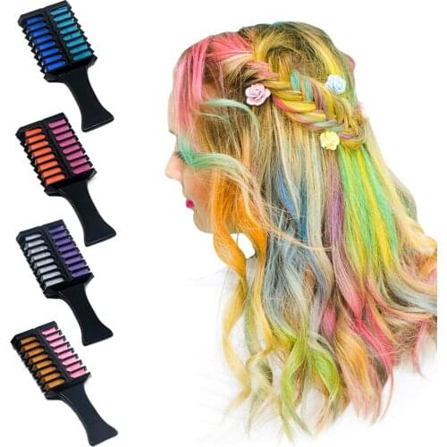 Temporary Hair Chalk Comb Non Toxic Hair Color Comb for Hair Dye Easy To Use Suitable For Children Boys Girls Parties Clubs