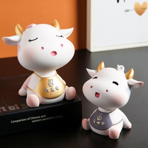 Cartoon Animal Cattle Piggy Bank Coin Storage Box Childrens Toy Christmas festival Birthday Gift Home Decoration Cute Statue