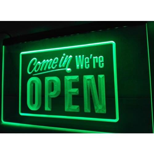 LB001- We're OPEN cafe Bar Display LED Neon Light Sign home decor crafts