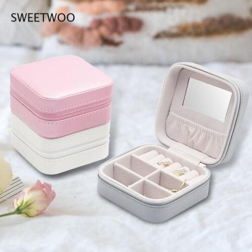 Mini Jewelry Display Case Ring Box Portable Organizer Closet Travel Storage