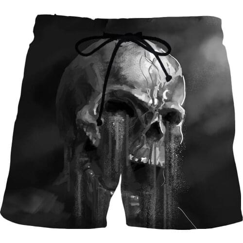 Mens Skeleton Graphic Beach Shorts 3D Pattern Dark Boardshorts Men/Women Short Pants