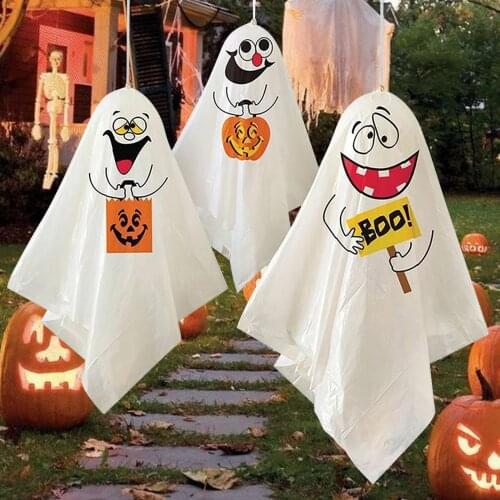 New Halloween Hanging Fabric Mini Ghost Ornament Decoration Festival Mini Ghost Doll Halloween Hanging Party Supplies A40