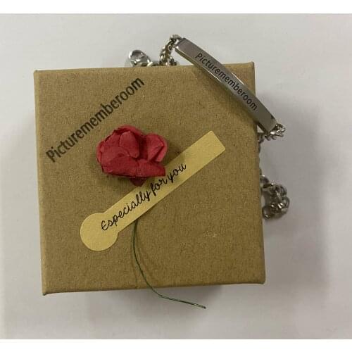 Picturememberoom Personalized Bar Bracelets Engraving Name Customized Stainless Steel Gift for Women