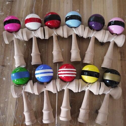 Attractive Kendama Ball 18CM PU Paint Skillful Juggling Ball Toys Japanese Traditional Stress Release Wood Toys Random Color